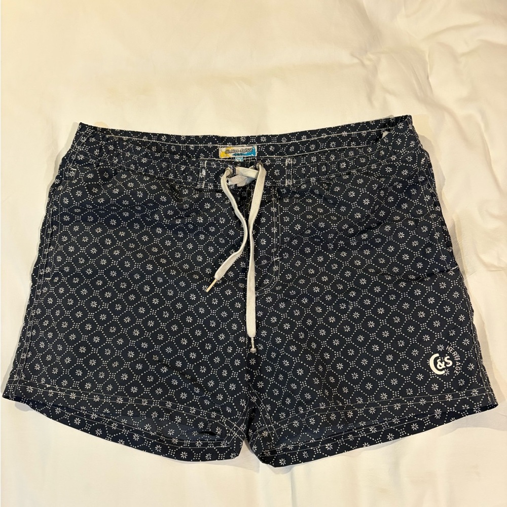 Heritage Navy Geometric Bathing suit